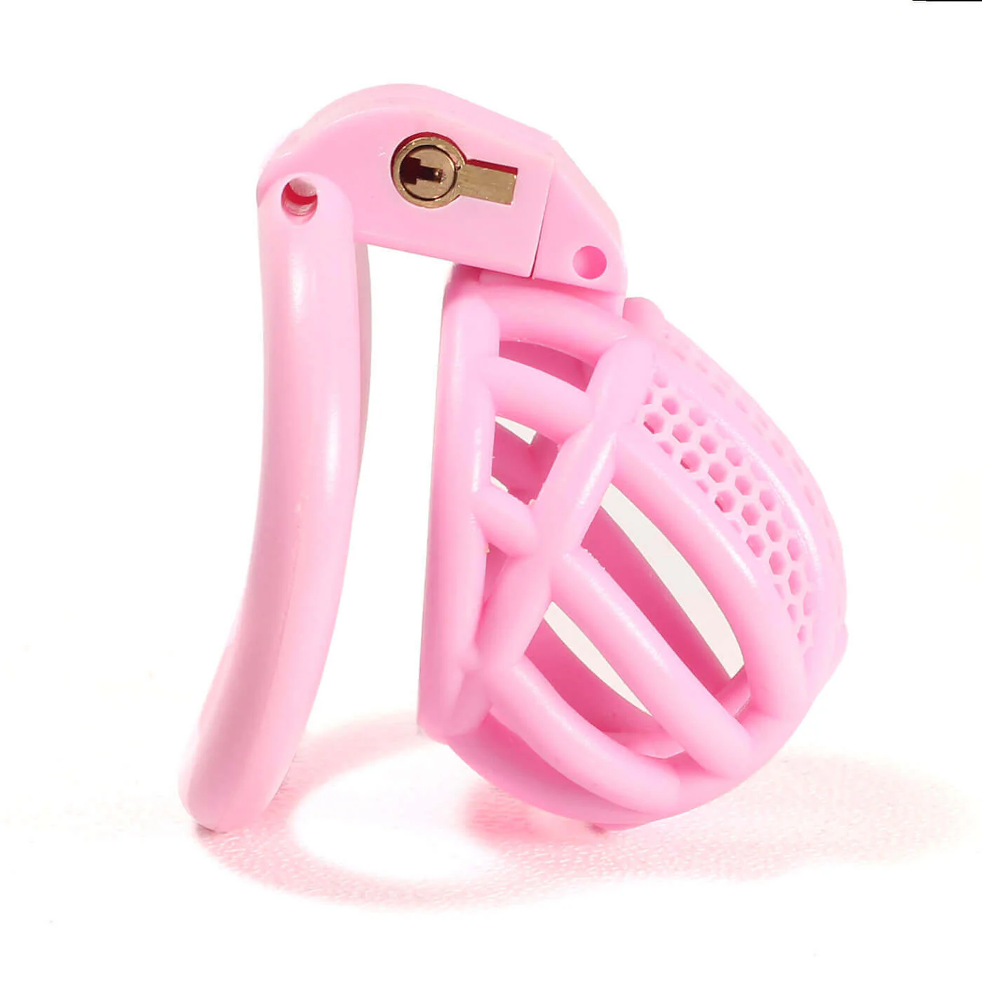 Mini Honeycomb Chastity Device With 4 Ring - Image 2