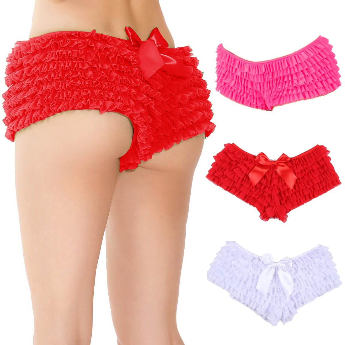 Layered Mesh Ruffled Sexy Panties
