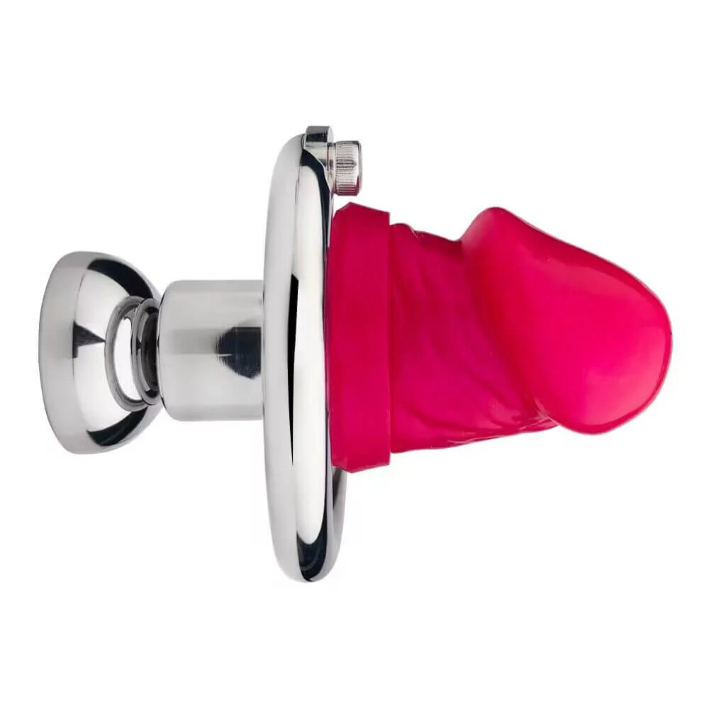 Penis Dildo Head New Stainless Steel Negative Chastity Cage - Image 8