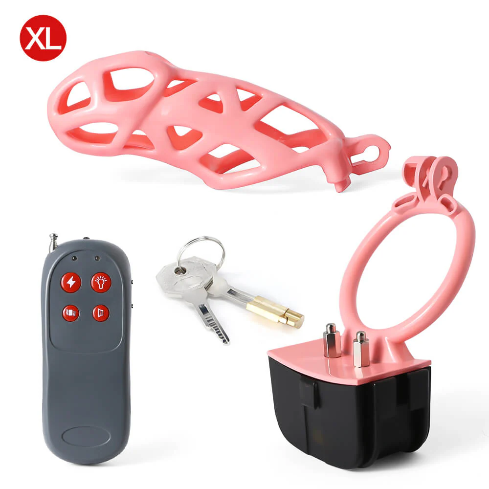 Pink Electric Shock Mamba Chastity Cage - Image 4