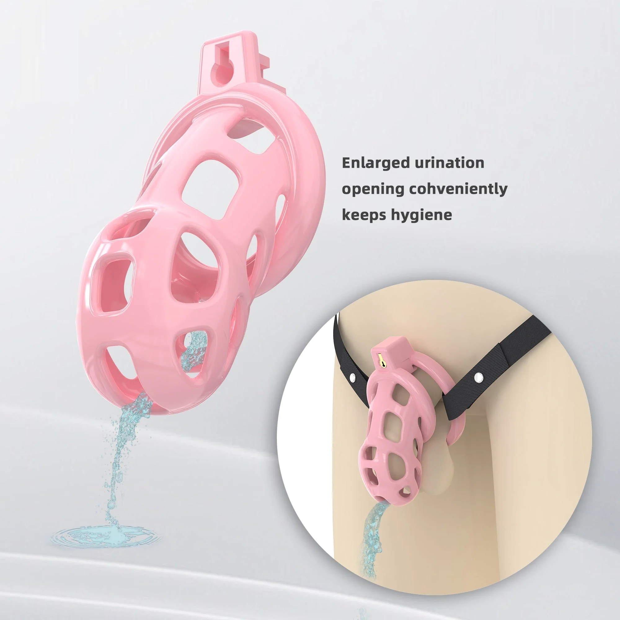 Pink Silicone Mamba Chastity Cage - Image 6