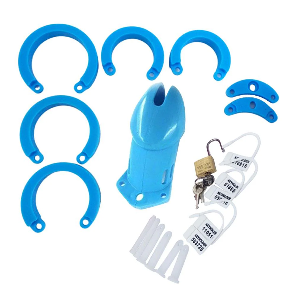 Blue Plastic Cock Cage 3.15 inches and 3.94 inches long - Image 7