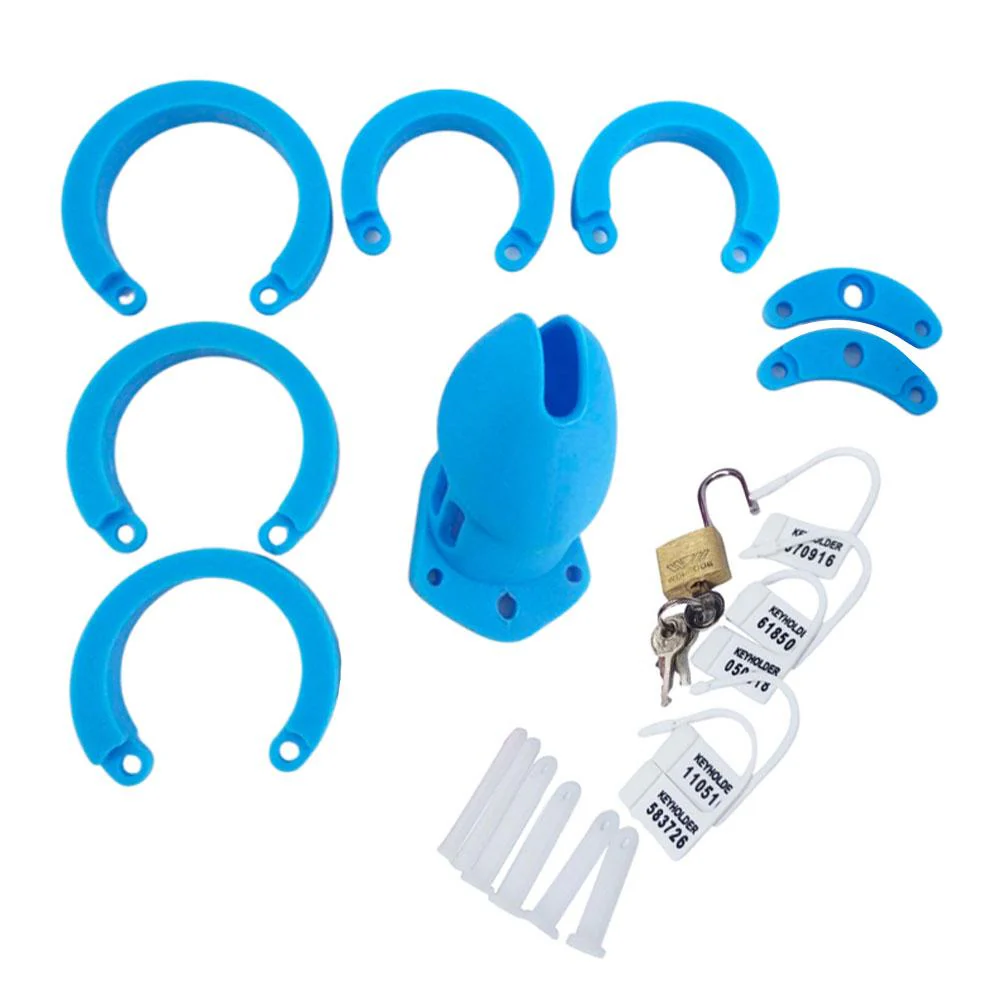 Blue Plastic Cock Cage 3.15 inches and 3.94 inches long - Image 8