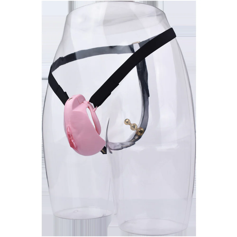 Pussy Chastity Cage With Wearable Butt Plug - Image 2