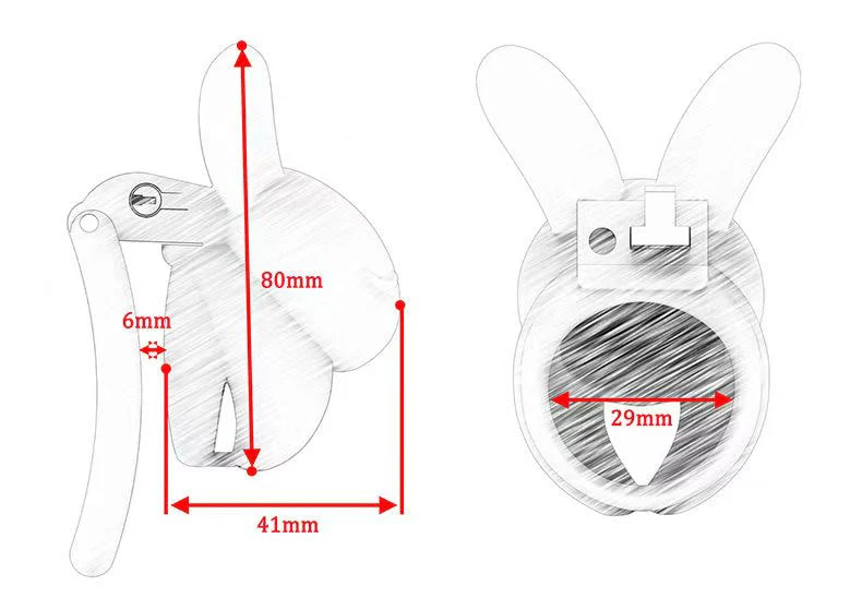 Rabbit Shaped Chastity Cage - Image 6