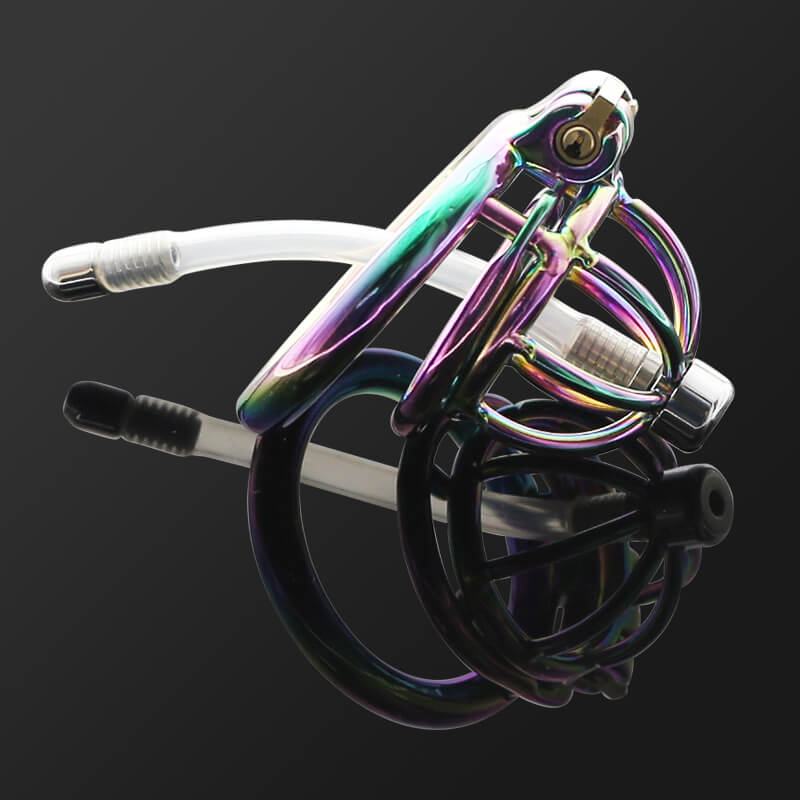 Rainbow Cock Cage With Urethral Catheter - Image 5
