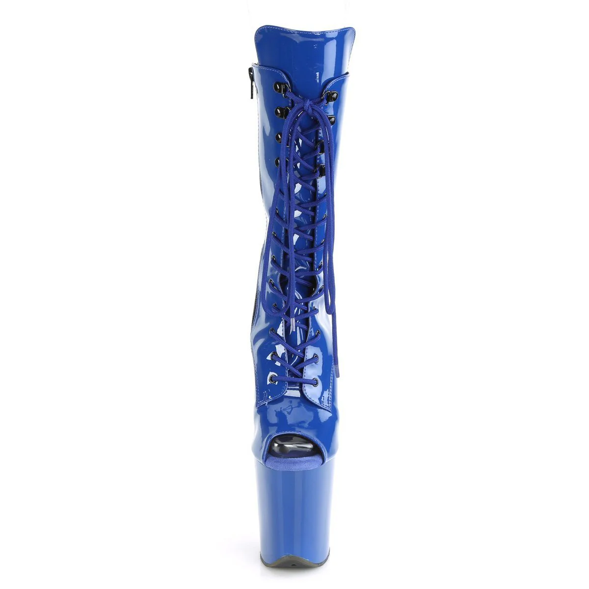 Seductive-1051 Exotic Boot | Blue Patent - Image 2