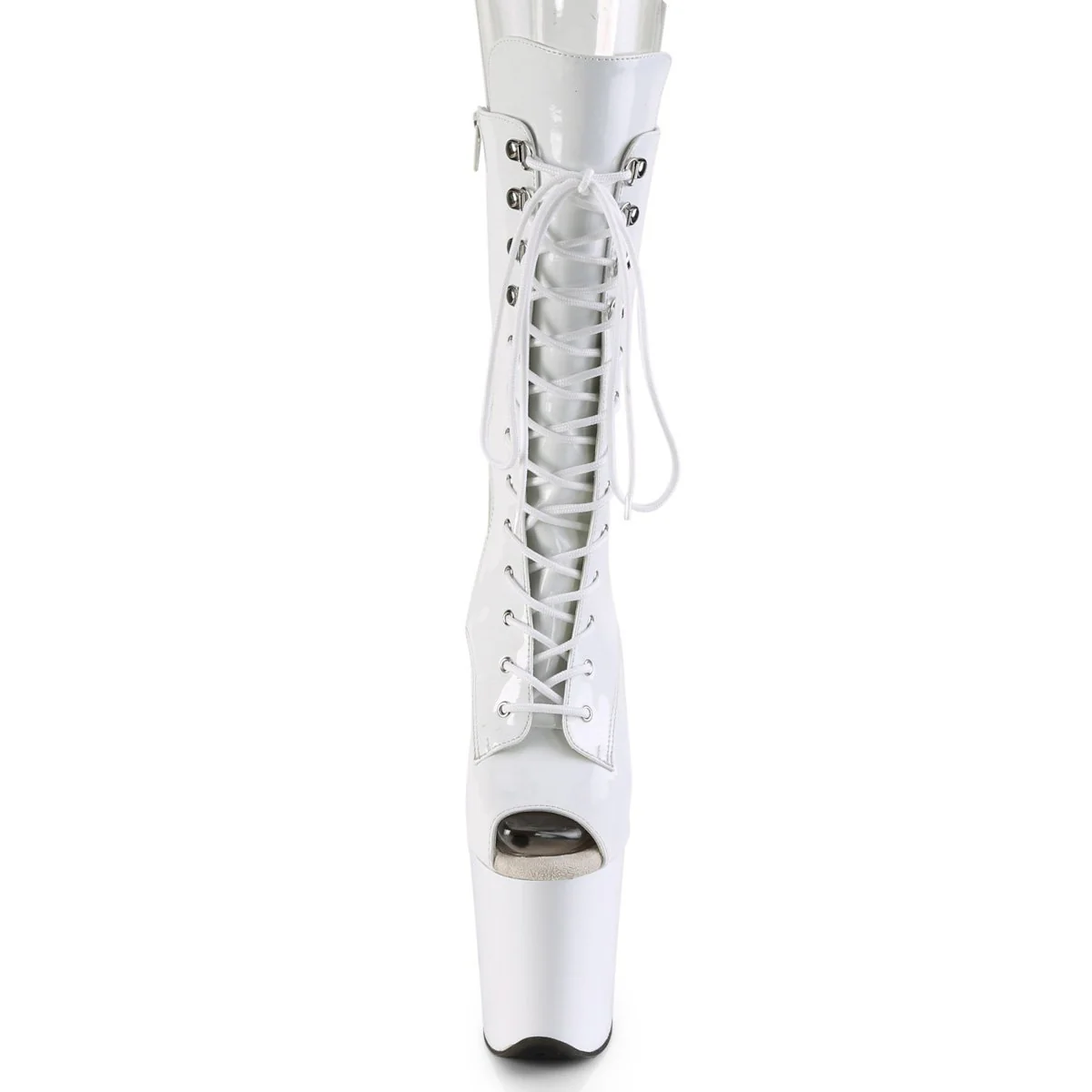 Seductive-1051 Exotic Boot | White Patent - Image 2