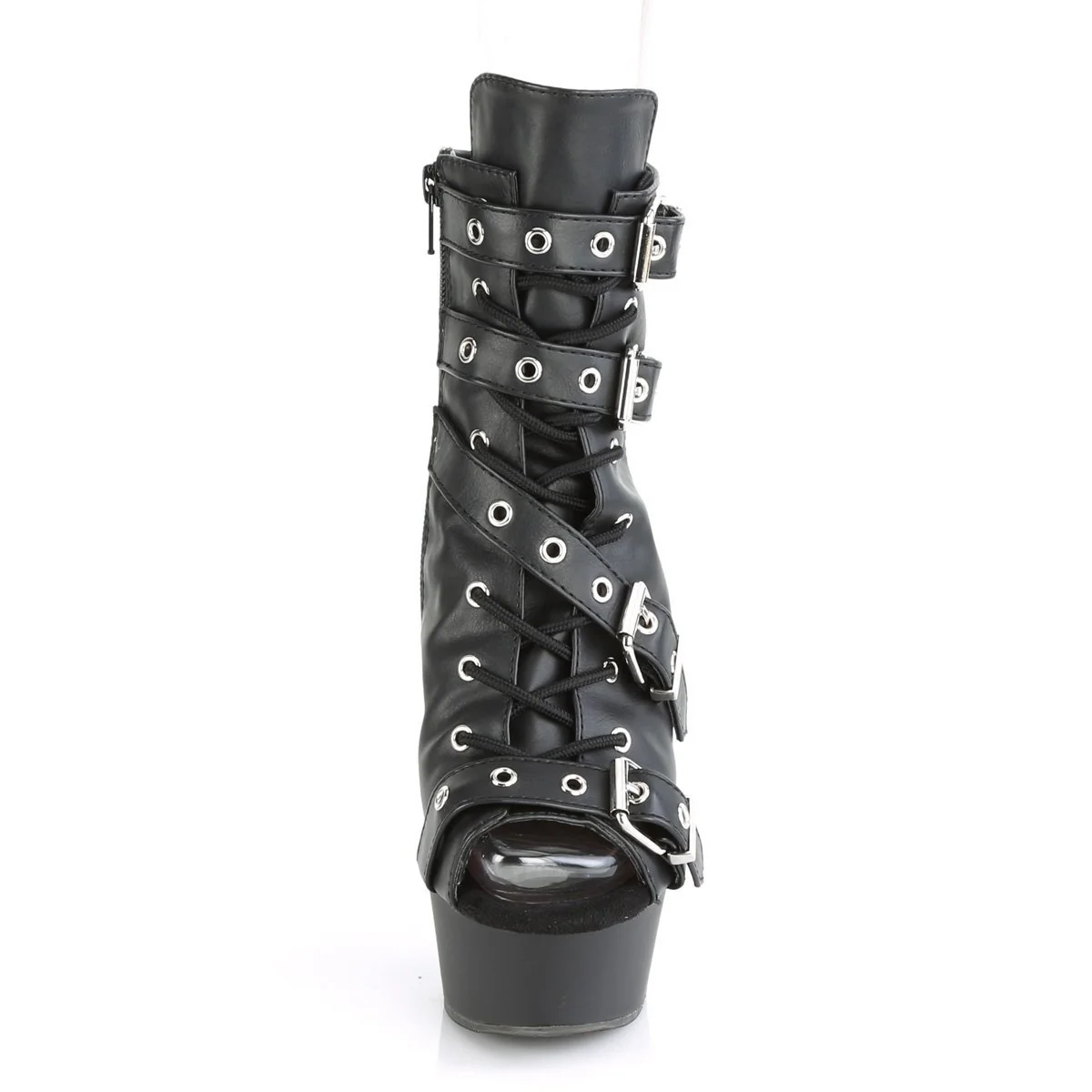 Seductive-1070 Exotic Boot | Black Faux Leather - Image 2