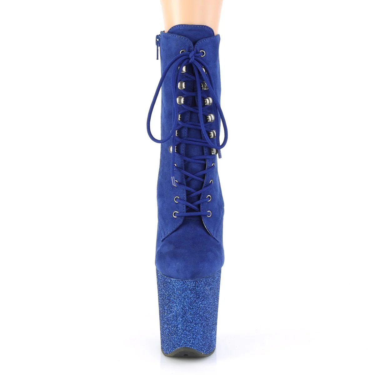 Seductive-A802 Exotic Boot | Blue Faux Suede - Image 2