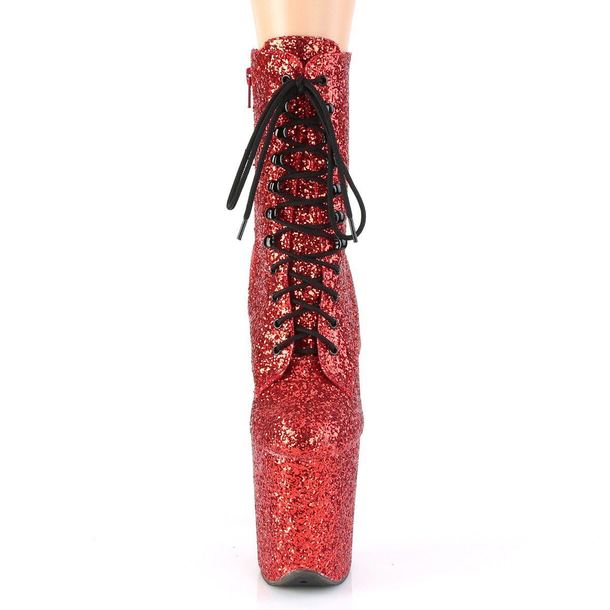 Seductive-A811 Exotic Boot | Red Glitter - Image 2