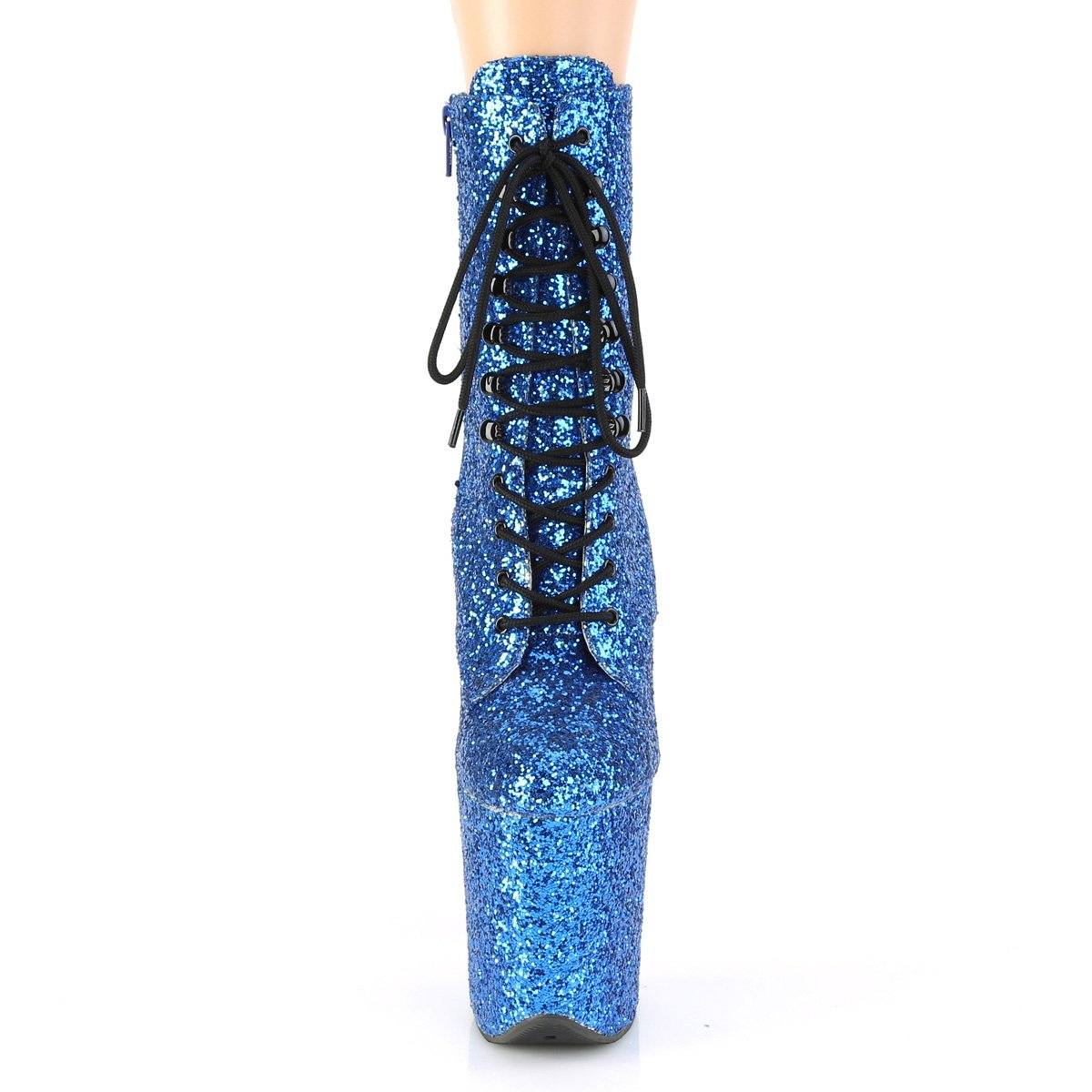Seductive-A813 Exotic Boot | Blue Glitter - Image 2