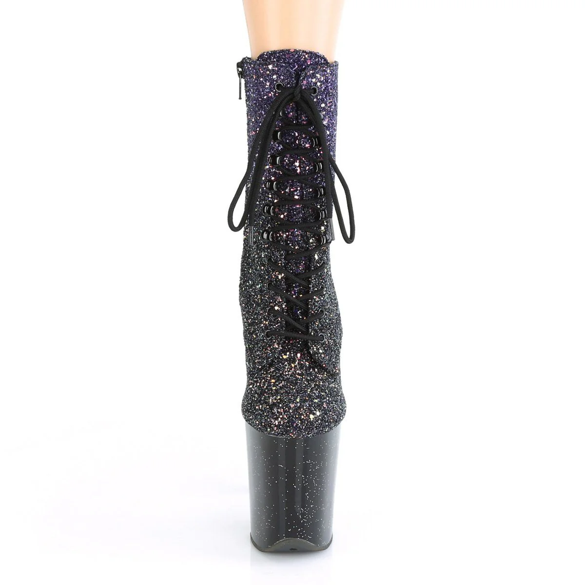 Seductive-A814 Exotic Boot | Purple Glitter - Image 2