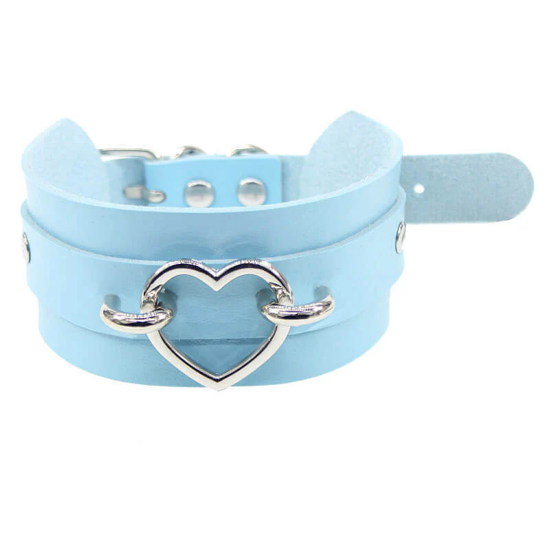 Sexy silver peach heart necklace neck cover - Image 3
