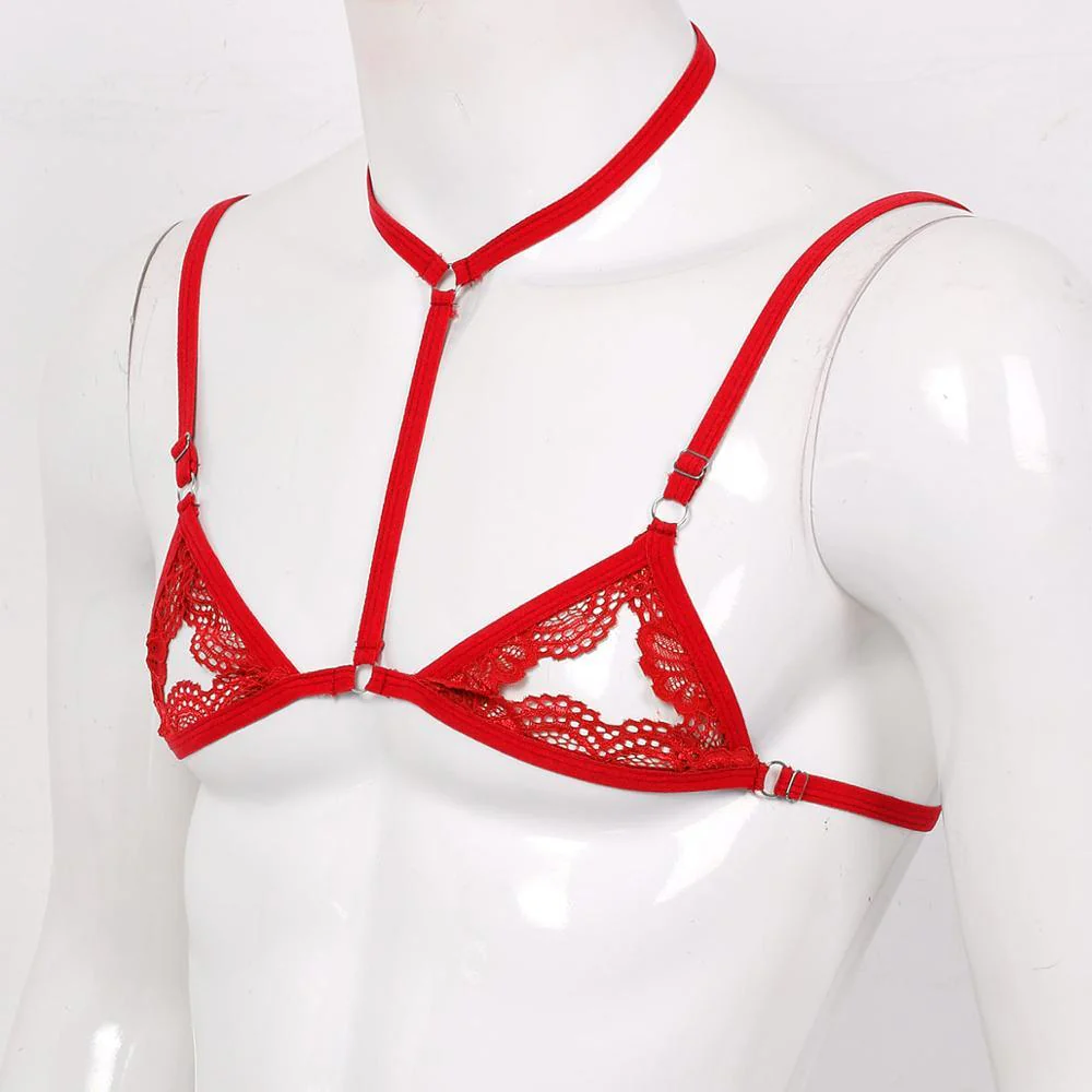 Sheer Lace Mini Sissy Bra - Image 3