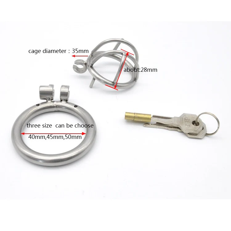 Short Bars Steel Chastity Cage 1 Inch Long - Image 2