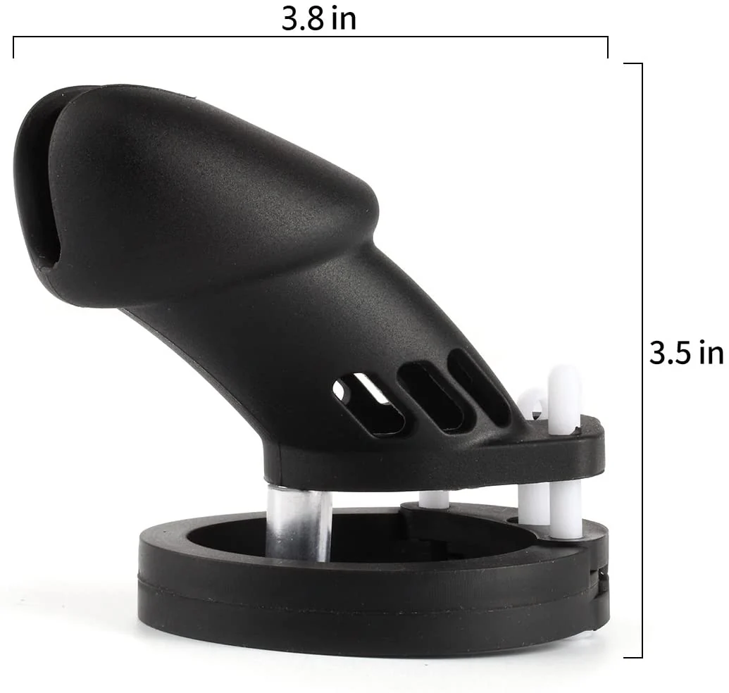 Male's Black Silicone Device Cage 3.15 Inches and 3.74 Inches Long - Image 10