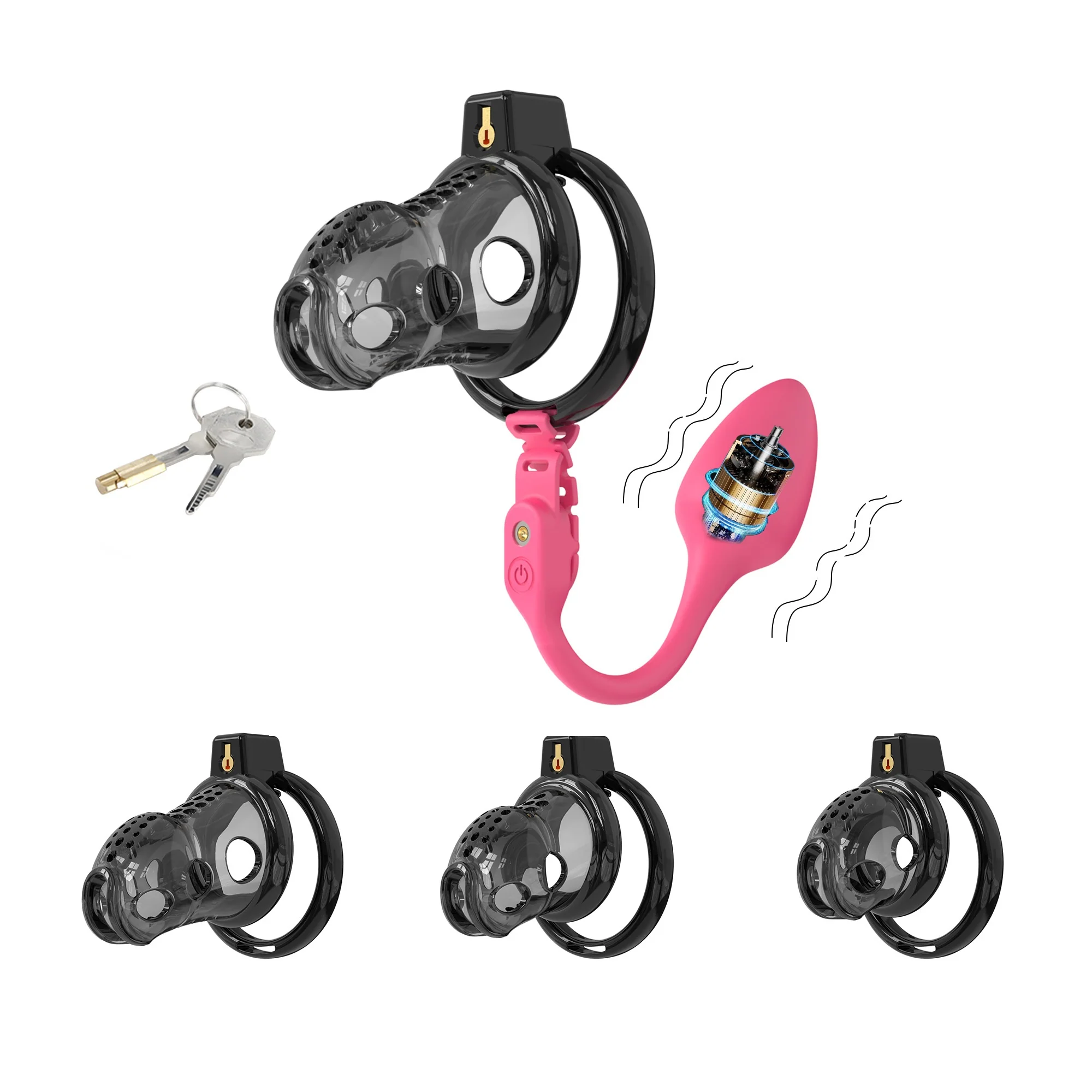 Silicone Chastity Cage with Remote Control Anal Plug - Image 4