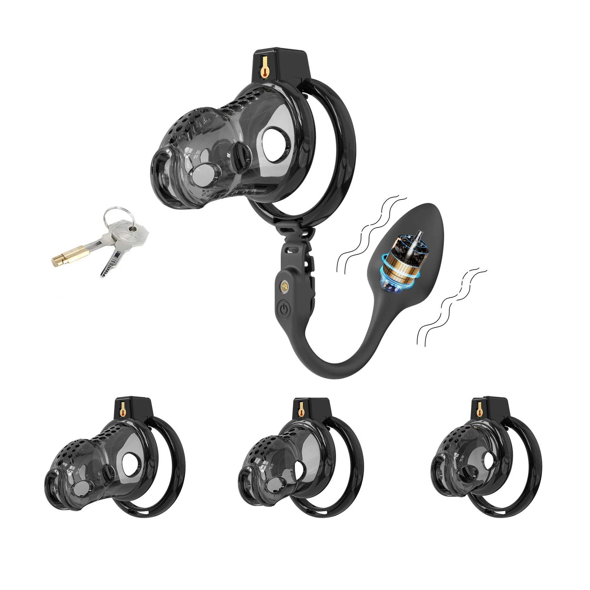 Silicone Chastity Cage with Remote Control Anal Plug - Image 5