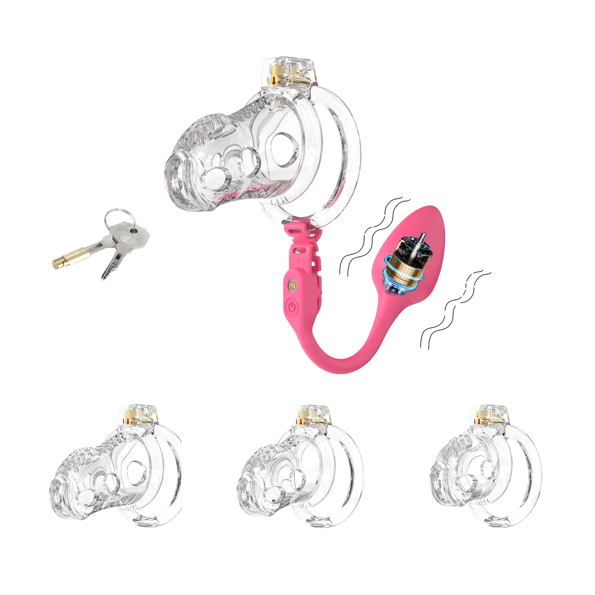 Silicone Chastity Cage with Remote Control Anal Plug - Image 7