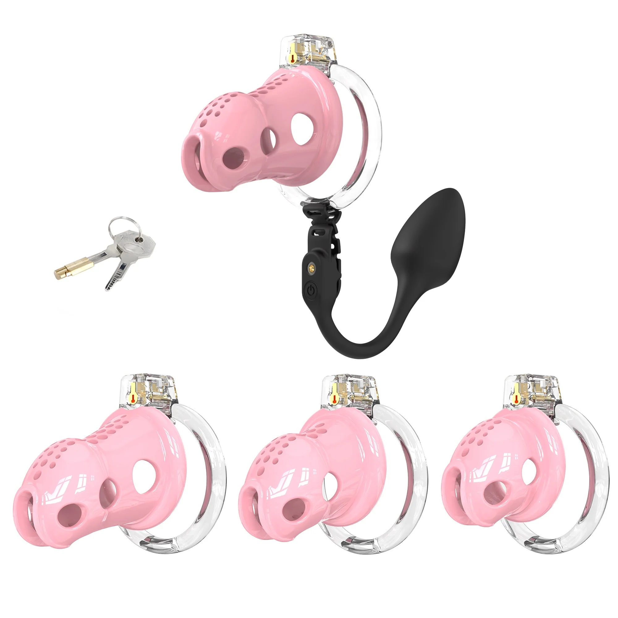 Silicone Chastity Cage with Remote Control Anal Plug - Image 9