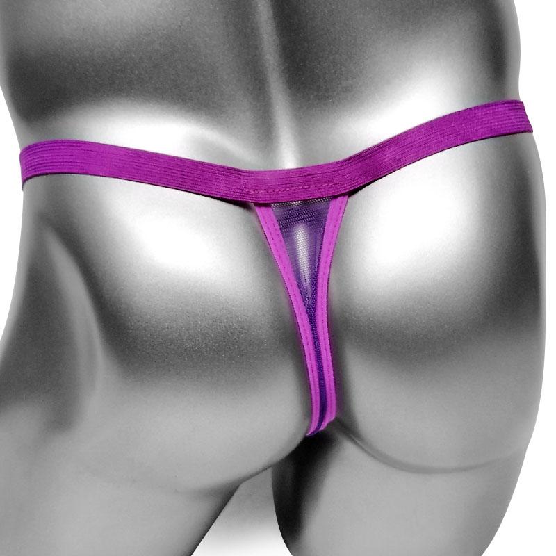 Sissy Mesh Thong Panties With Flower - Image 3