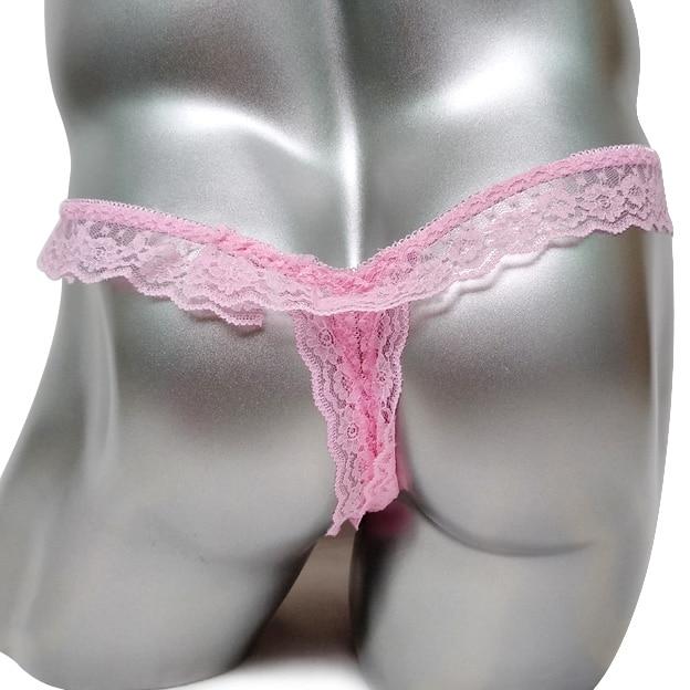 Open Crotch Pink Lace Panty - Image 3