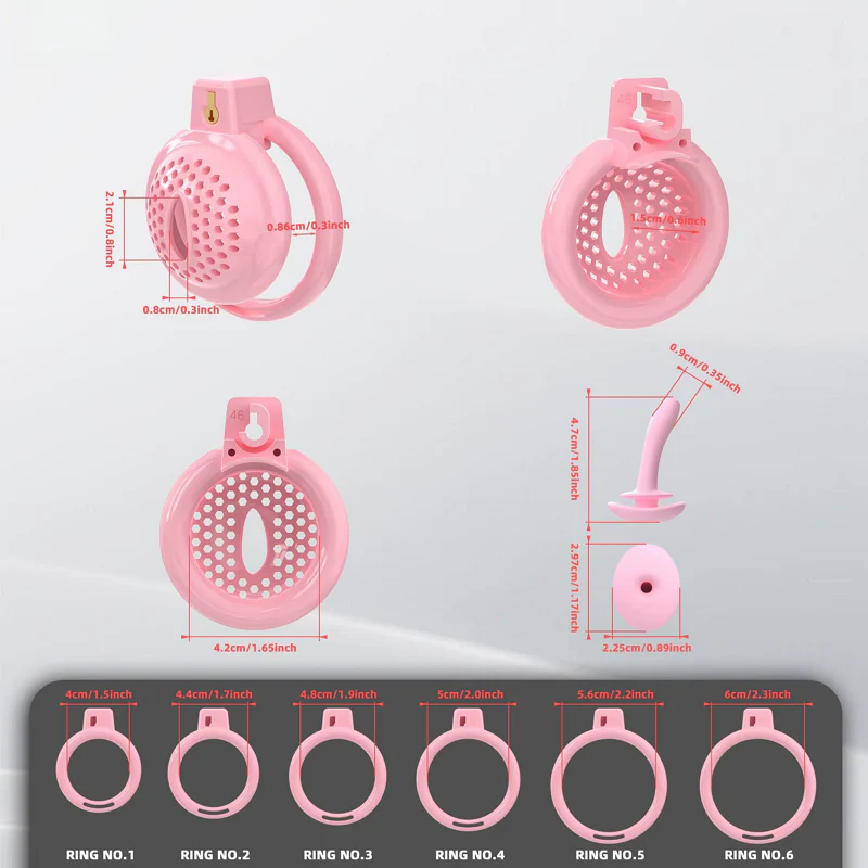 Soft Flat Chastity Cage with 6 Rings - Image 2