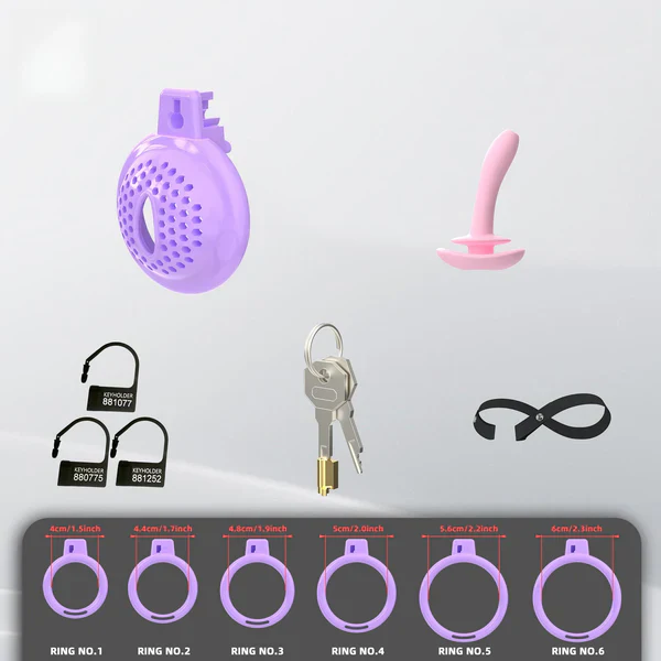 Soft Flat Chastity Cage with 6 Rings - Image 5