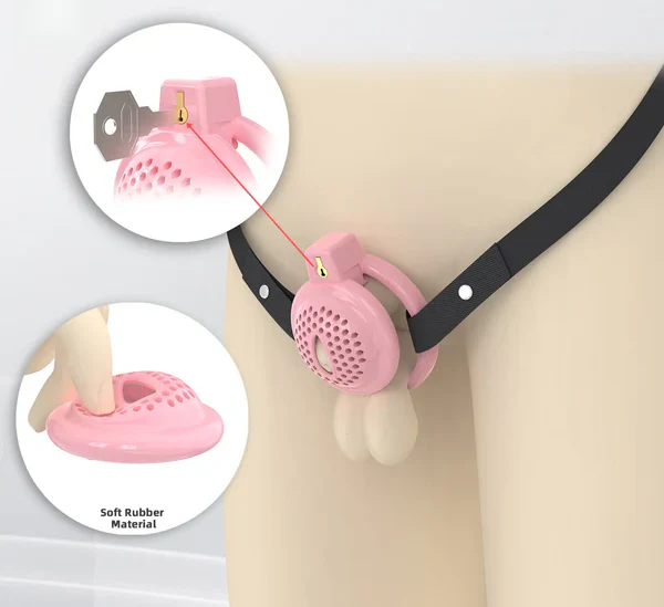 Soft Flat Chastity Cage with 6 Rings - Image 6