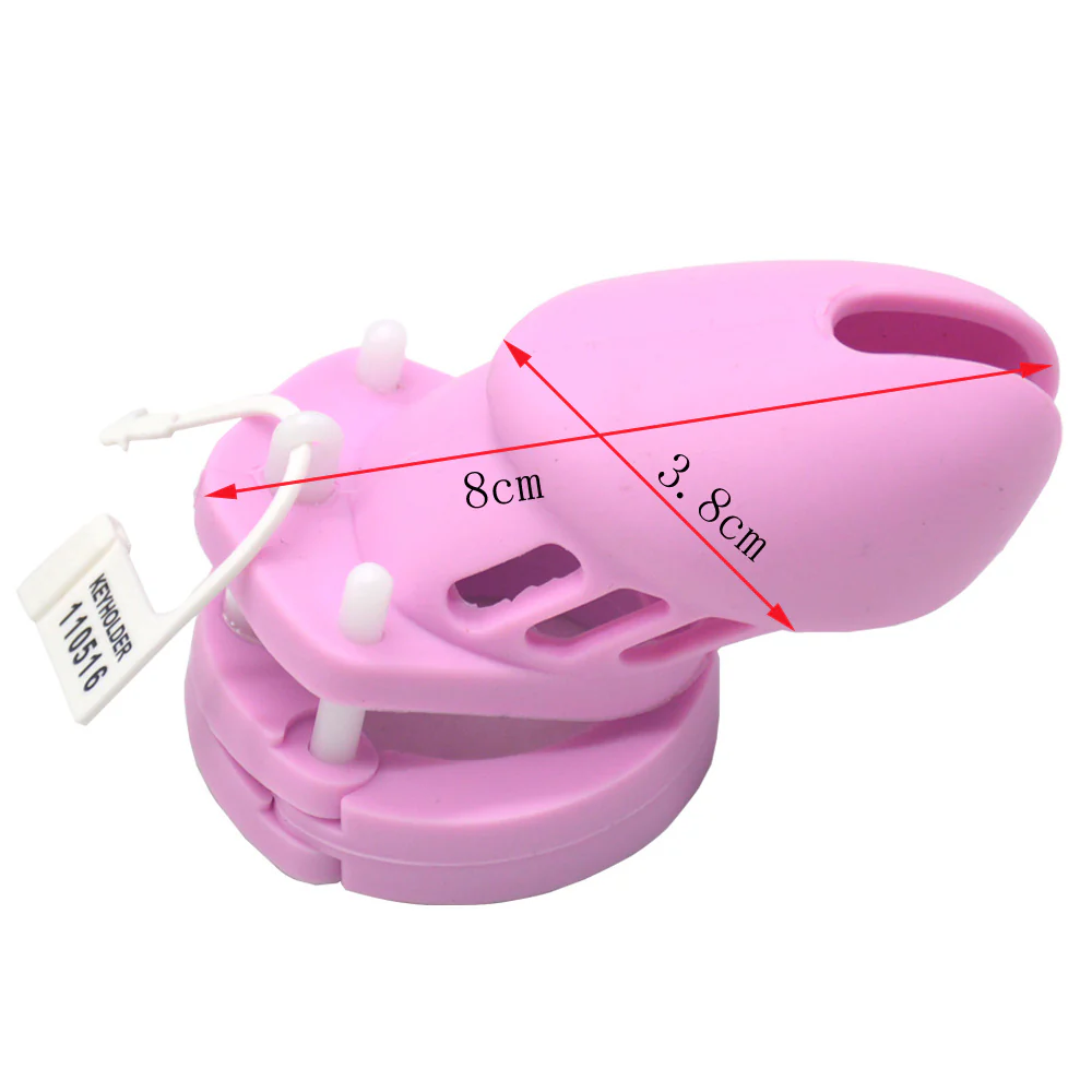 Silicone Chastity Cage Pink & Short - Image 2