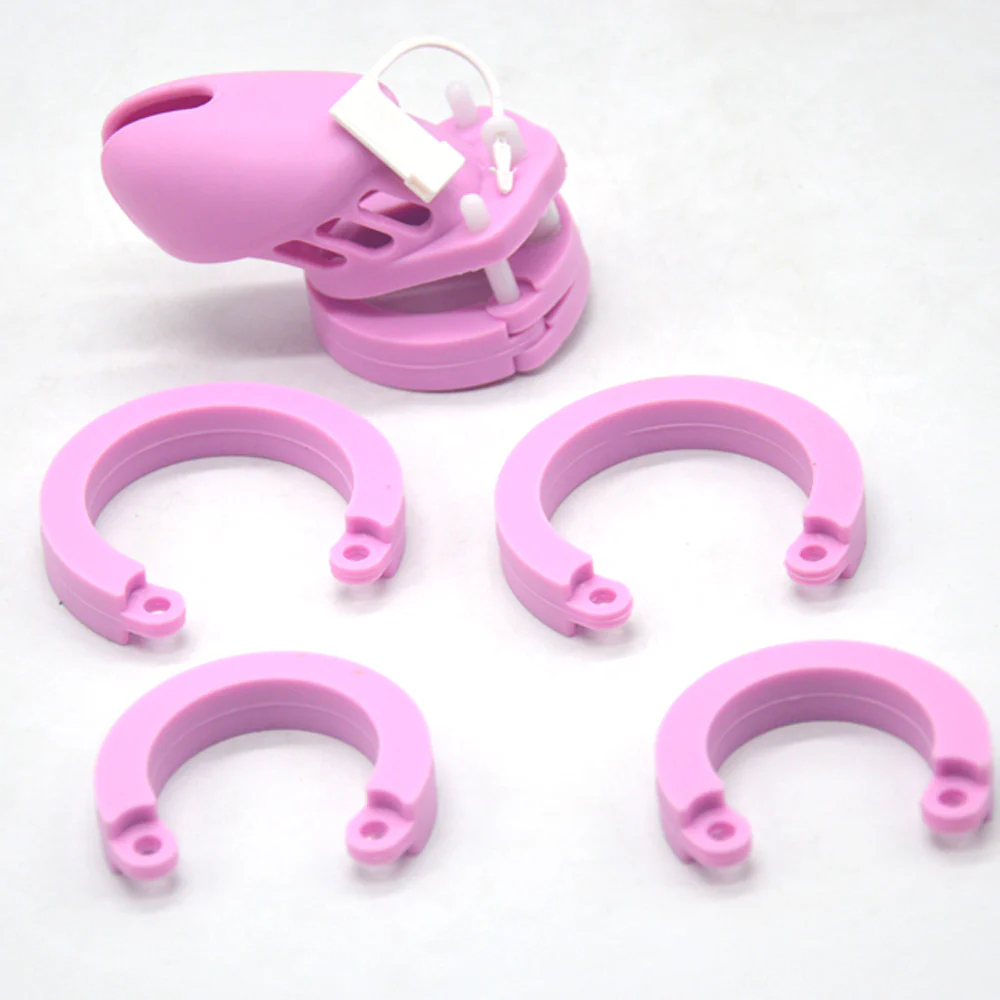 Silicone Chastity Cage Pink & Short - Image 3