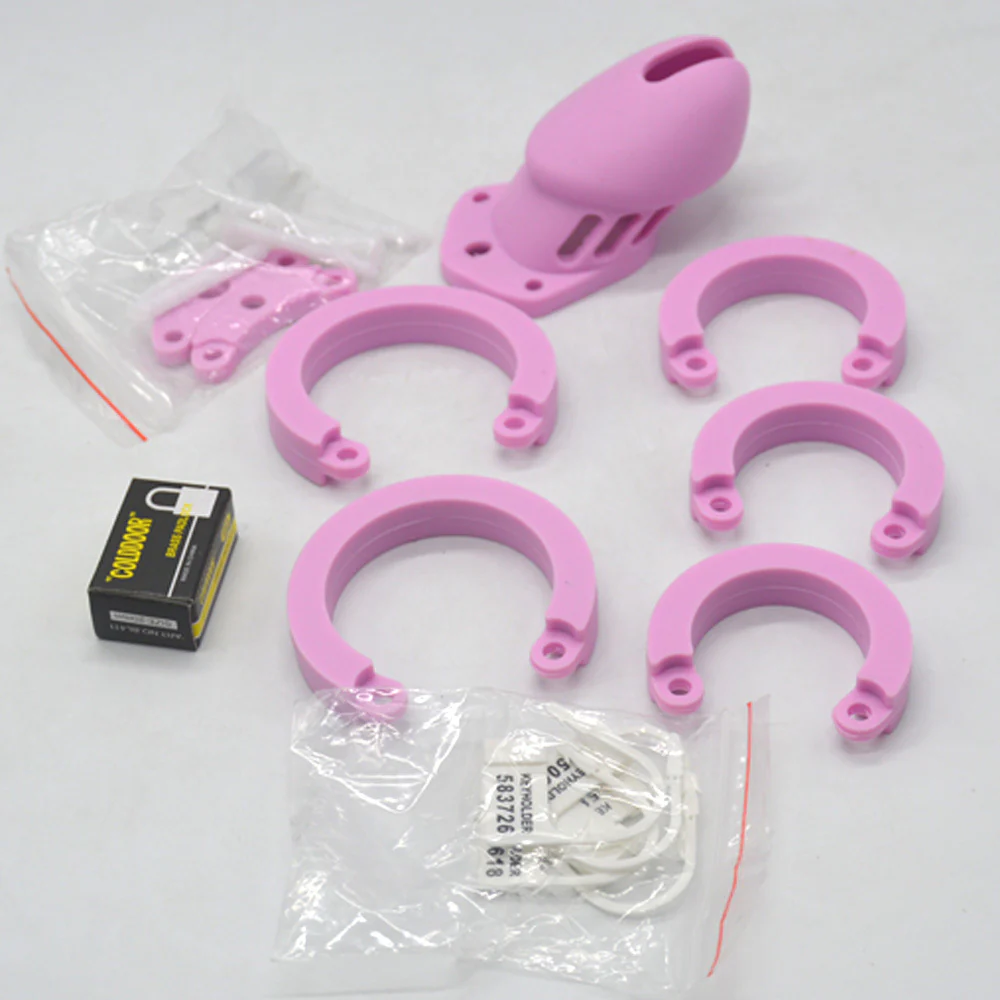 Silicone Chastity Cage Pink & Short - Image 4