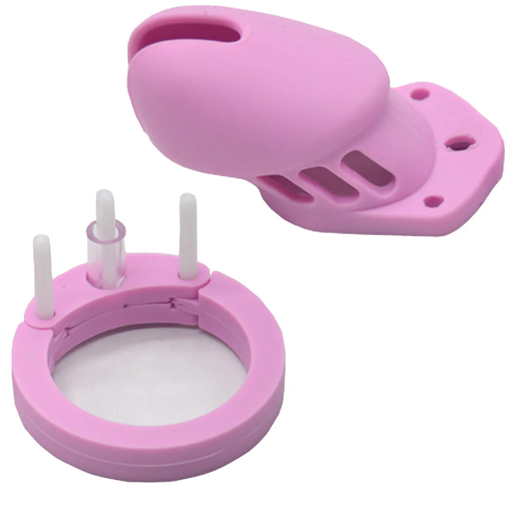 Silicone Chastity Cage Pink & Short - Image 6