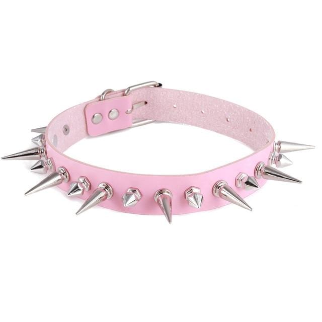 Spiked Vegan Leather Submissive Collar - Image 4