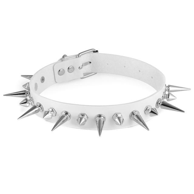 Spiked Vegan Leather Submissive Collar - Image 5
