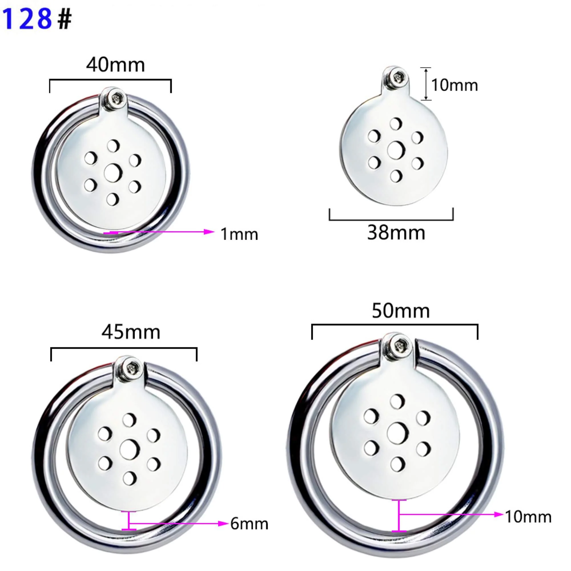 Stainless Steel Ultra Flat Chastity Device With Belt - Image 10