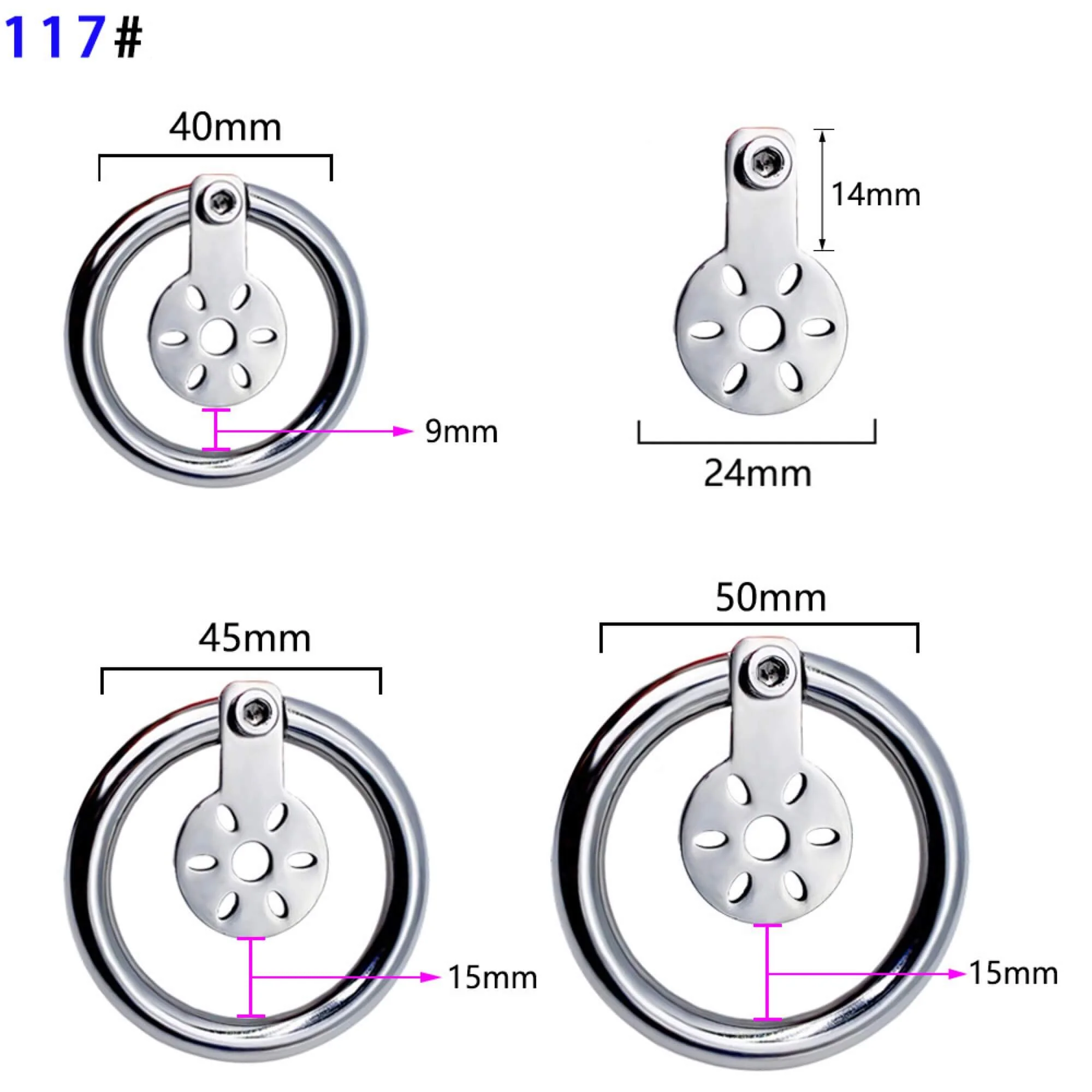 Stainless Steel Ultra Flat Chastity Device With Belt - Image 6