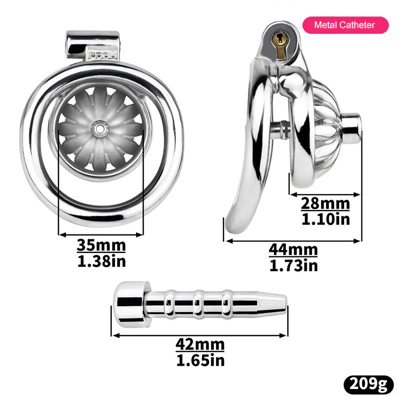 Steel Chastity Cage with Urethral Removable - Image 4