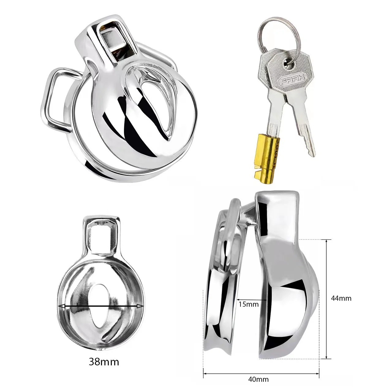 Pussy Chastity - Steel Clitty Chastity Cage with Belt - Image 7
