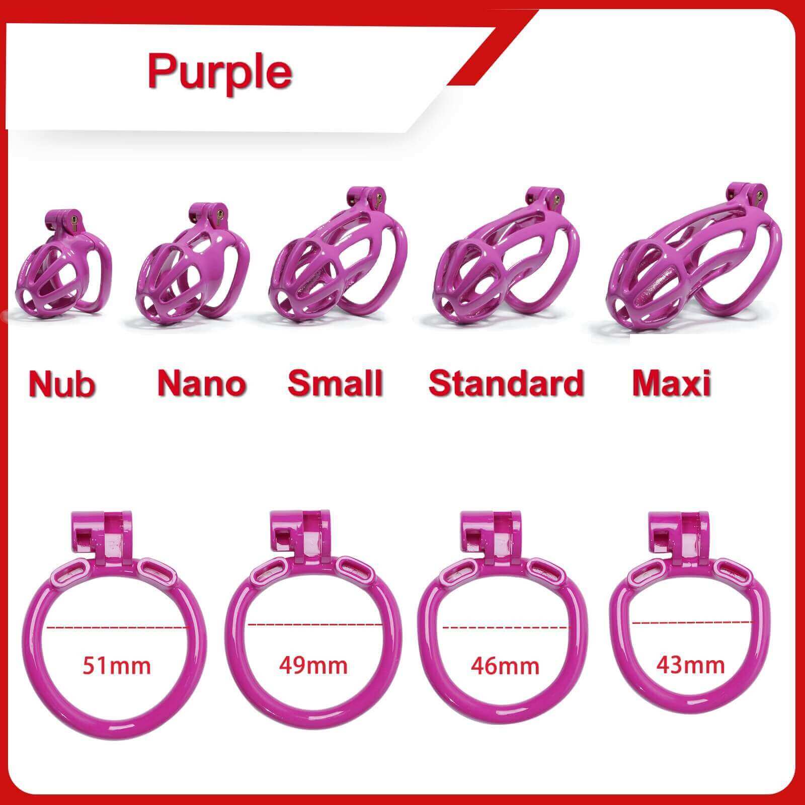 Stripe Mamba Chastity Cage with 4 Arc Rings - Image 10