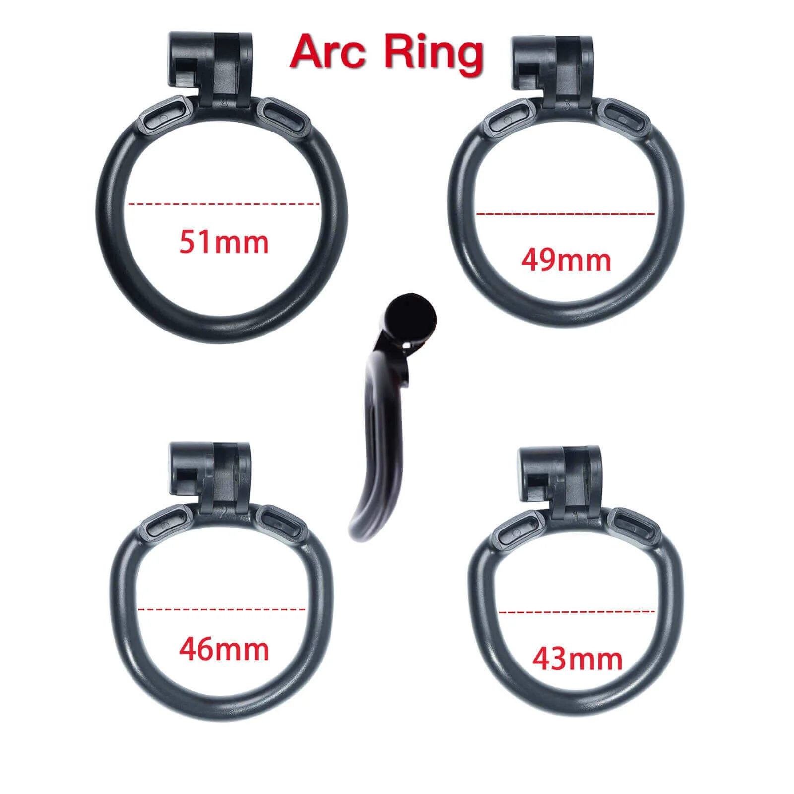 Stripe Mamba Chastity Cage with 4 Arc Rings - Image 7