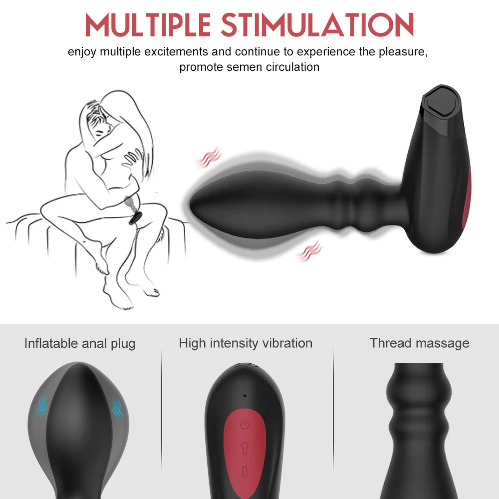 Wireless Remote Control Vibrator Inflatable Anal Plug - Image 8